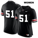 Women's NCAA Ohio State Buckeyes Antwuan Jackson #51 College Stitched No Name Authentic Nike White Number Black Football Jersey KF20O32RO